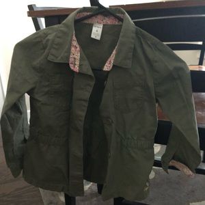 Girls lightweight army green jacket